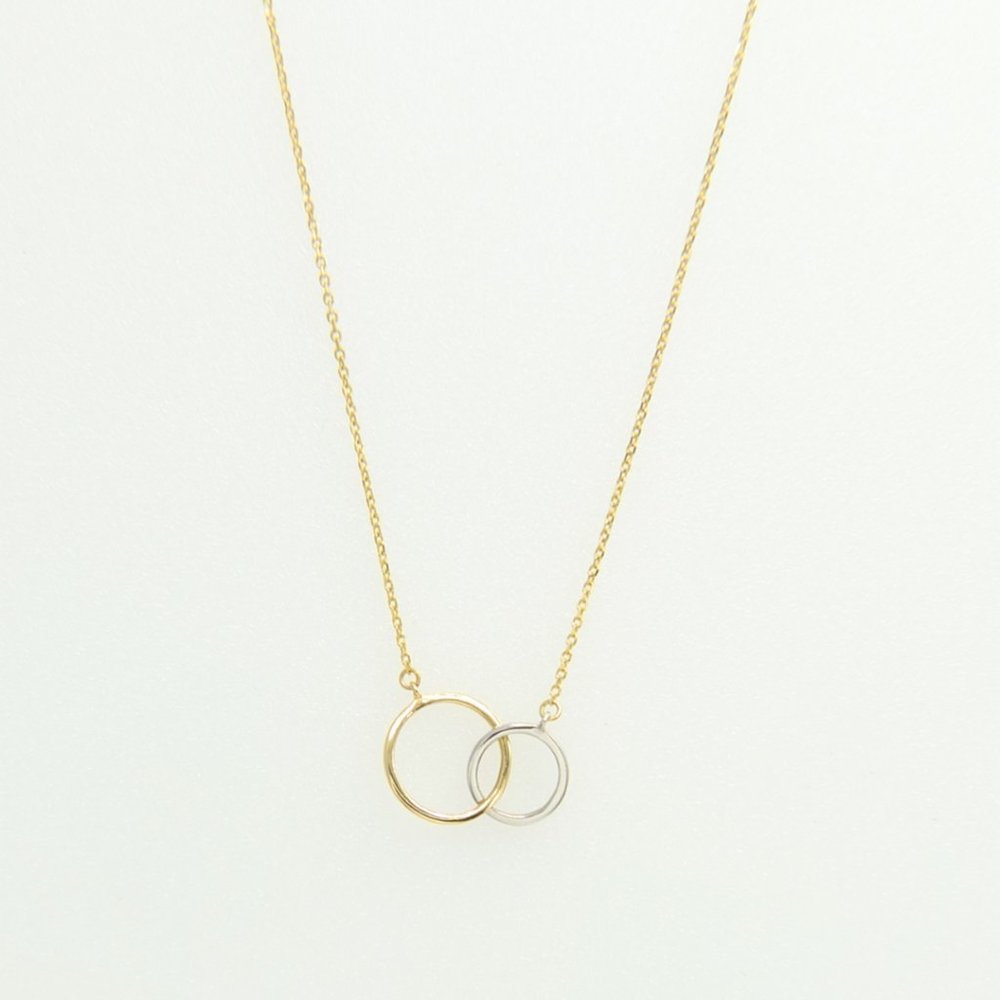 Soleil 14K Gold Layered Silver Circles Necklace - Picture 2 of 10